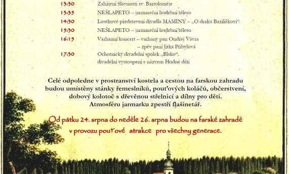 Slavnosti sv. Bartoloměje - program