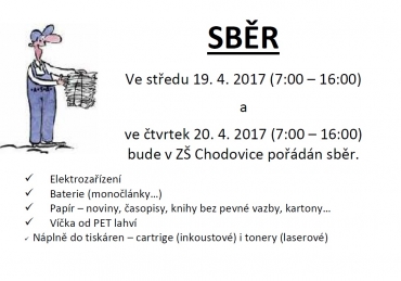 Sběr v ZŠ Chodovice