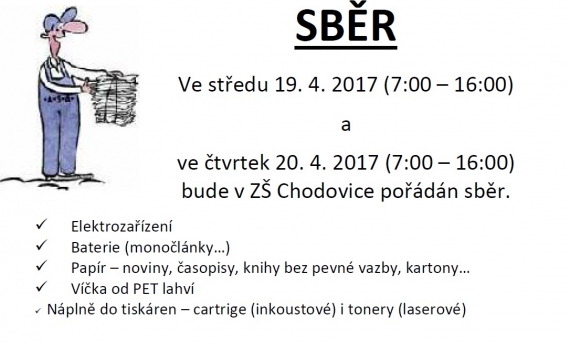 Sběr v ZŠ Chodovice