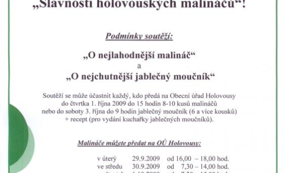 SOUTĚŽ O nejlahodnější malináč a O nejchutnější jablečný moučník