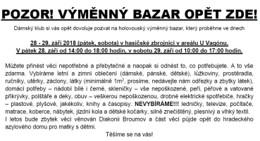 Výměnný bazar opět zde!