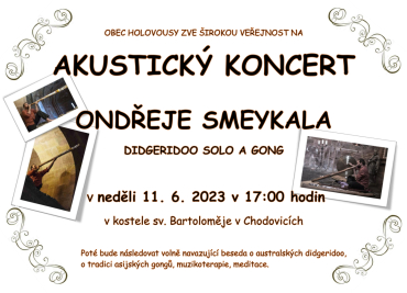 Ondřej Smeykal - koncert s besedou - hra na didgeridoo