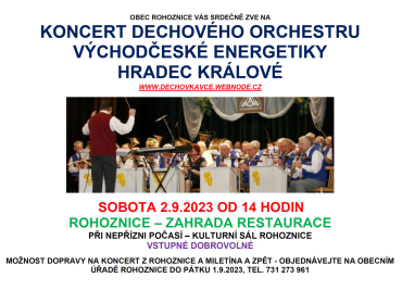 Koncert dechového orchestru VČE Rohoznice