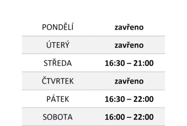 Změna otevírací doby občerstvení U Vagónu od 1. 10. 2023