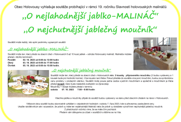 Vyhlášené soutěže v rámci Slavností holovousckých malináčů 